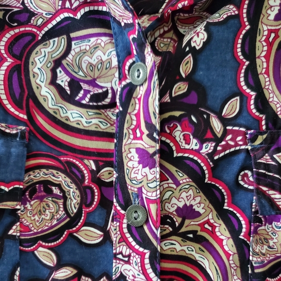 Croft&Barrow floral print long sleeve shirt - Picture 3 of 10